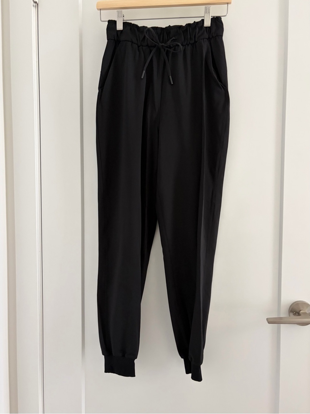 Lululemon Black Stretch High-rise Jogger Pants Shorter Length